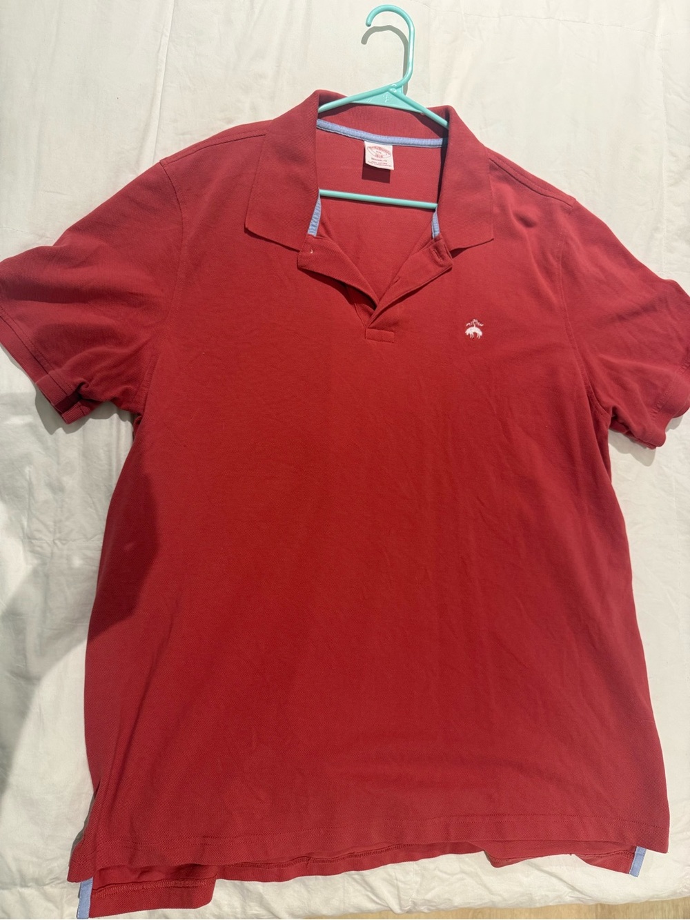 Brooks Brothers Men's Red Polo Shirt with Small Logo